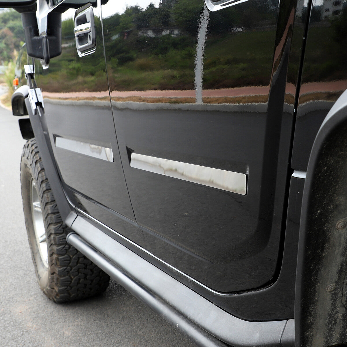 4-Piece Chrome Stainless Steel Body Insert Trim for Hummer H2 2003-2009 n