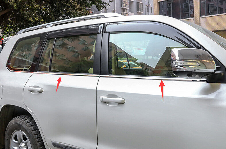 for Toyota for Land Cruiser 2008-21 Silver Steel Window Molding Lower Trim Strip 6x