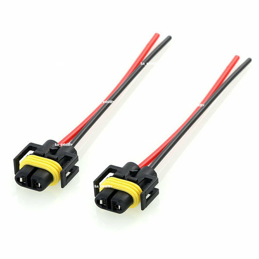 2Pcs H11 Headlight Fog Light Bulb Holder Connector Wiring Harness Socket Wire Q