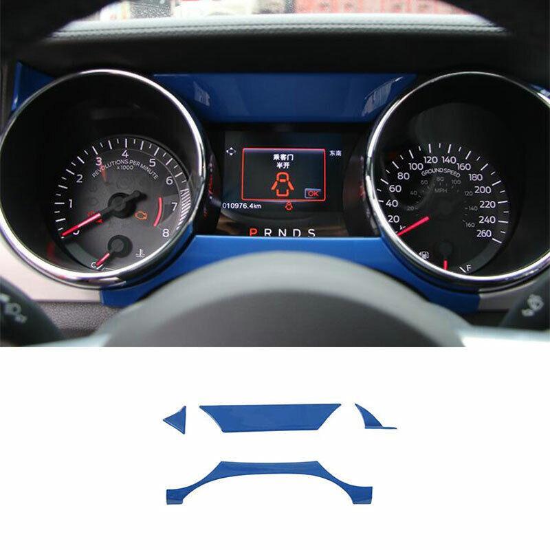 Fit for Ford for Mustang 2015-2022 Paint Blue Dashboard Frame Decor Cover Trim 4PCS