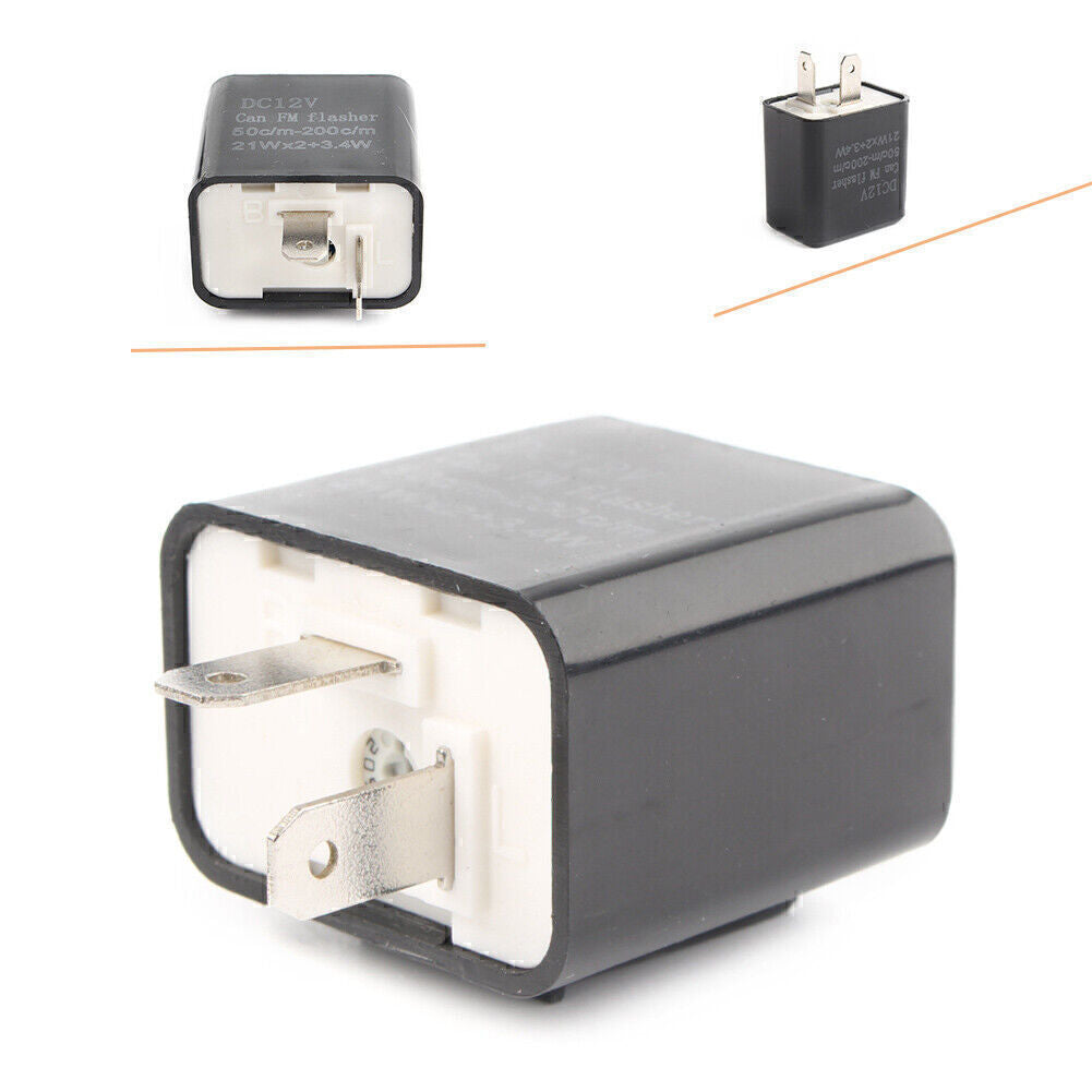 LED Adjustable Flasher Relay Turn Signal Indicator Flash 2 Pin Motorcycle 12V