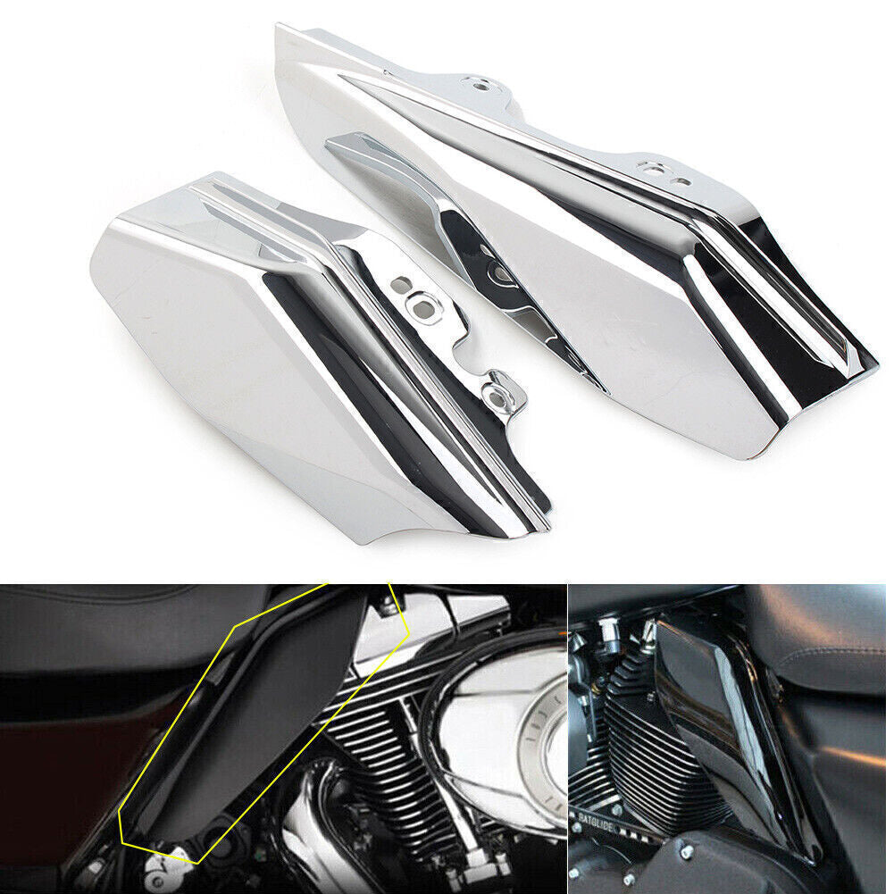 for Harley Electra Street Road Glide King 01-08 Chrome Mid-Frame Air Deflectors Q
