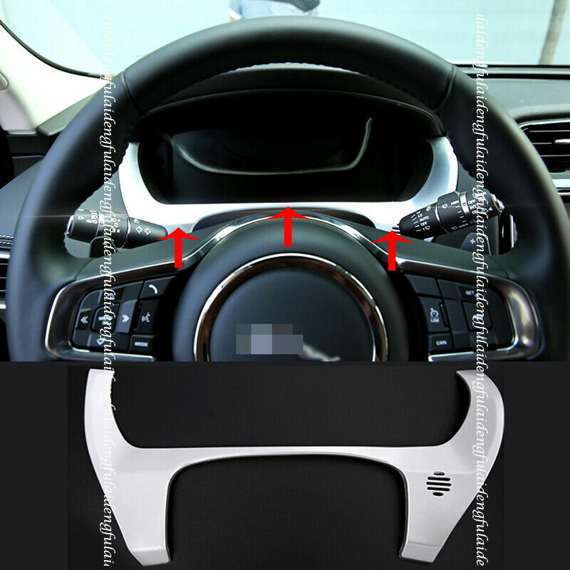 for Jaguar F-PACE 2016-2020 Silver Inner Front Dashboard Edge Frame Cover Trim