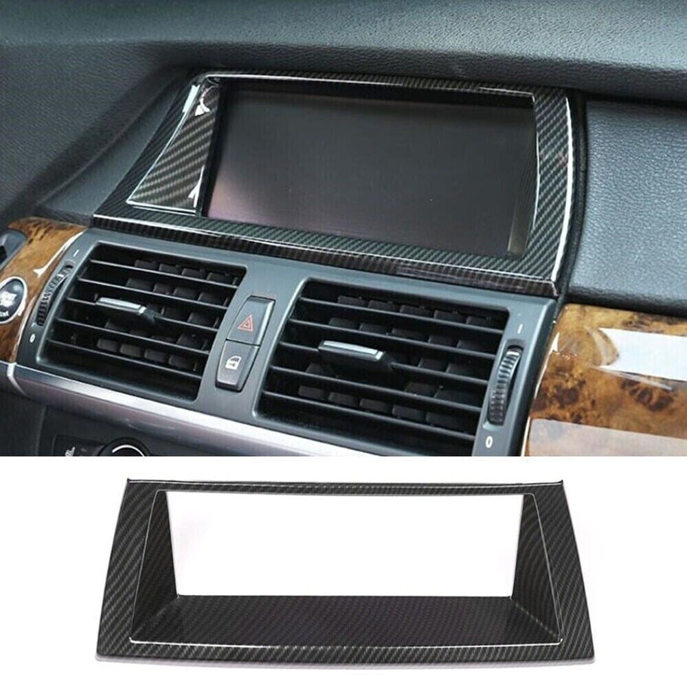 Carbon Fiber ABS GPS Navigation Panel Cover Trim For X5,E70,X6,E71 2008-2013 n