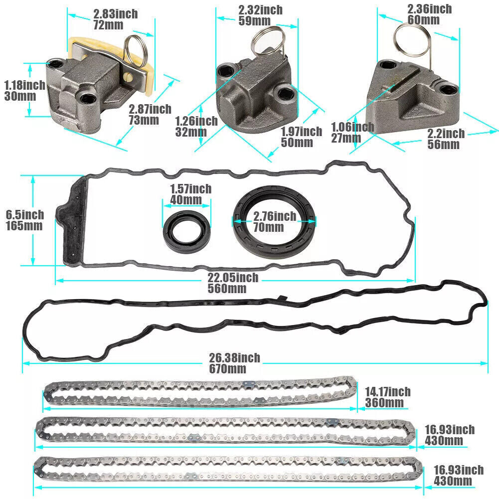 for GMC ACADIA for BUICK for CADILLAC CTS SRX for CHEVROLET IMPALA EQUINOX Timing Chain Kit Q