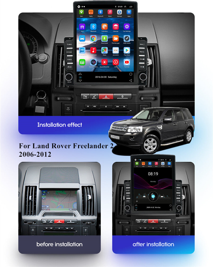 9.7 Vertical Stereo Radio Navigation BT FM WIFI For 06-12 for Land Rover Freelander