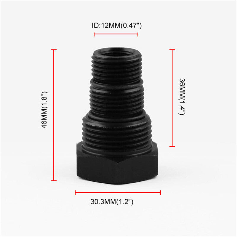 1/2-28 to 3/4-16,13/16-16, 3/4NPT Automotive Threaded Oil Filter Adapter Black