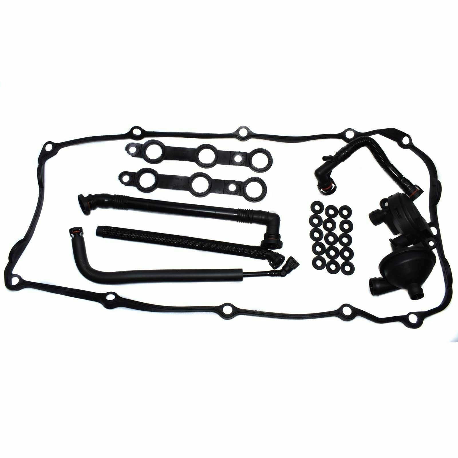 for BMW E46 Z3 328 320i 11617501566 PCV Crankcase Vent Valve Hose +Cover Gasket