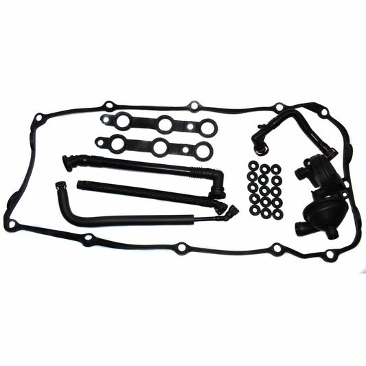 for BMW E46 Z3 328 320i 11617501566 PCV Crankcase Vent Valve Hose +Cover Gasket