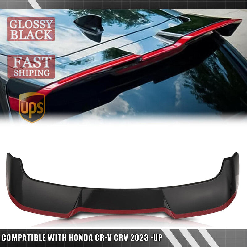 Gloss Blk Rear Spoiler Wing Trail for Honda CR-V CRV 2023-2025 Roof Lip Spoiler