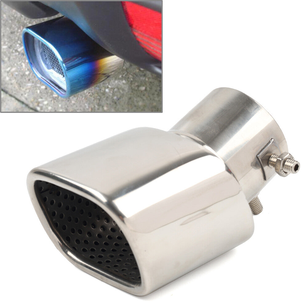 Car Stainless Steel Rear Chrome Exhaust Pipe Tail Muffler Tip Square Accessories