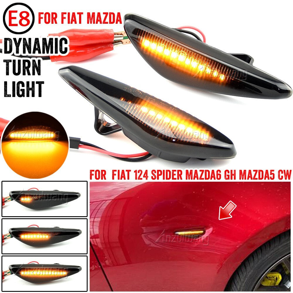 Dynamic Side Marker Turn Light for Fiat 124 Spider for Abarth for Mazda 6 GH MX-5 ND