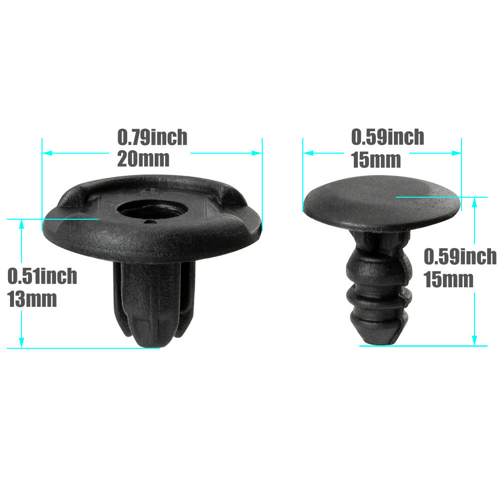 100X Push Type Clip Inner Fender Liner Splash Shield Retainer Fastener for Honda