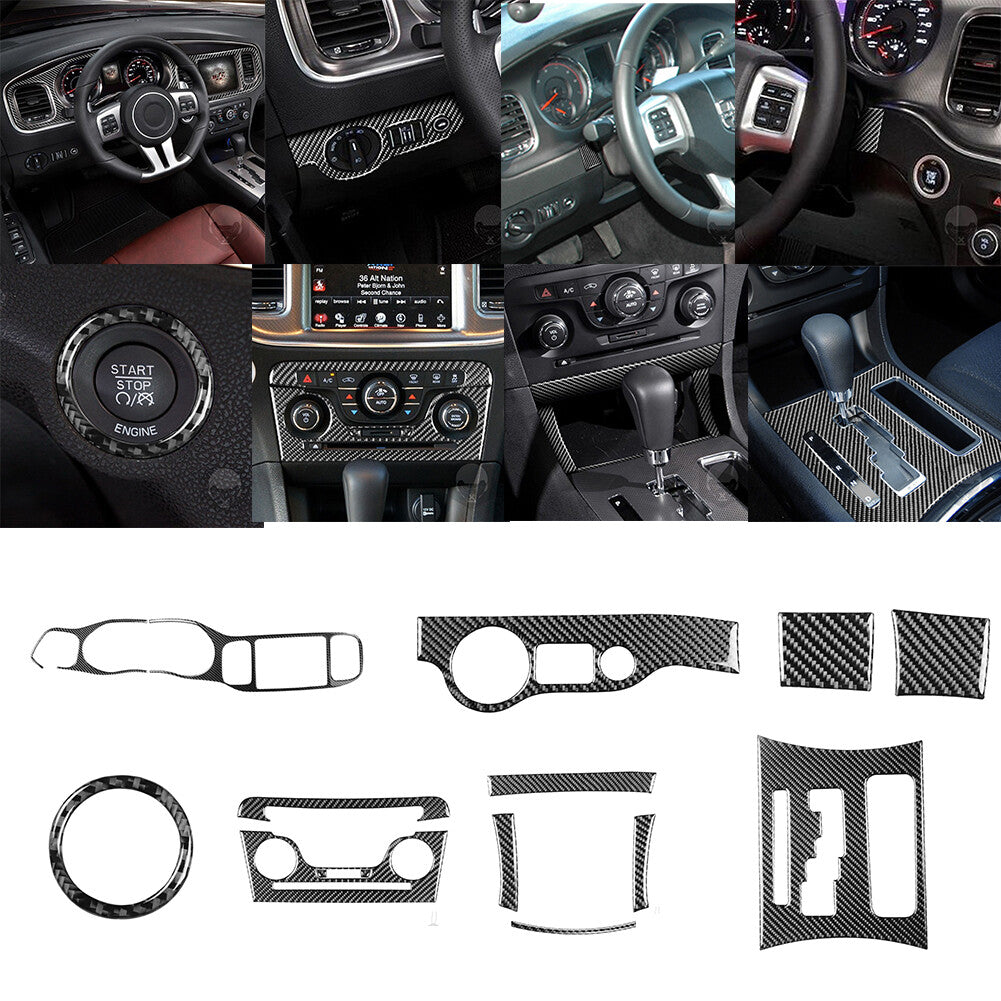 8Pcs Red Carbon Fiber Air Vent Outlet Panel Trim Cover For F150 2004-2008 v