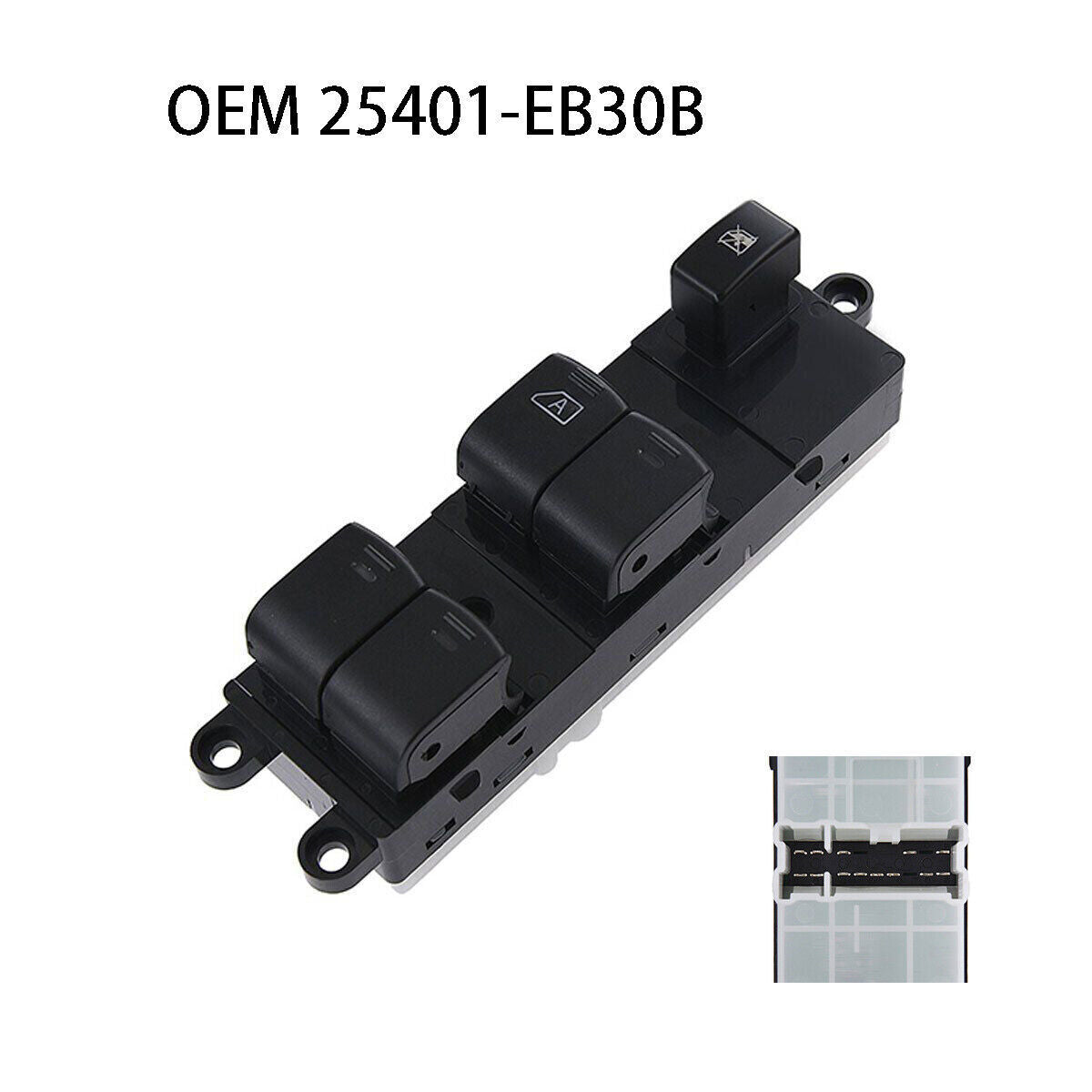 For Navara D40 04-16 25401-EB30B Front Right Master Electric Window Switch Black