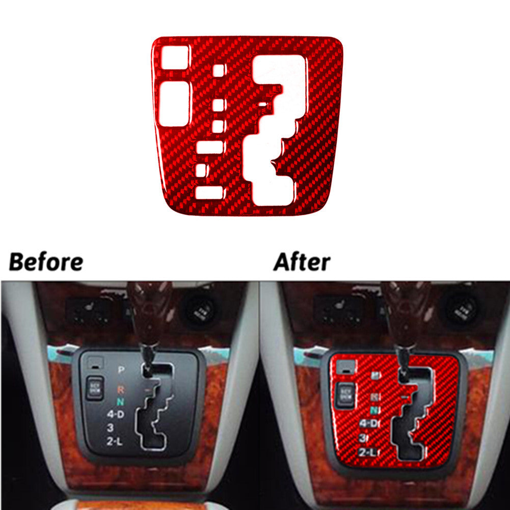 Red Carbon Fiber Gear Shift Cover Trim for LEXUS RX330 2004-2006 RX350 2006-2009