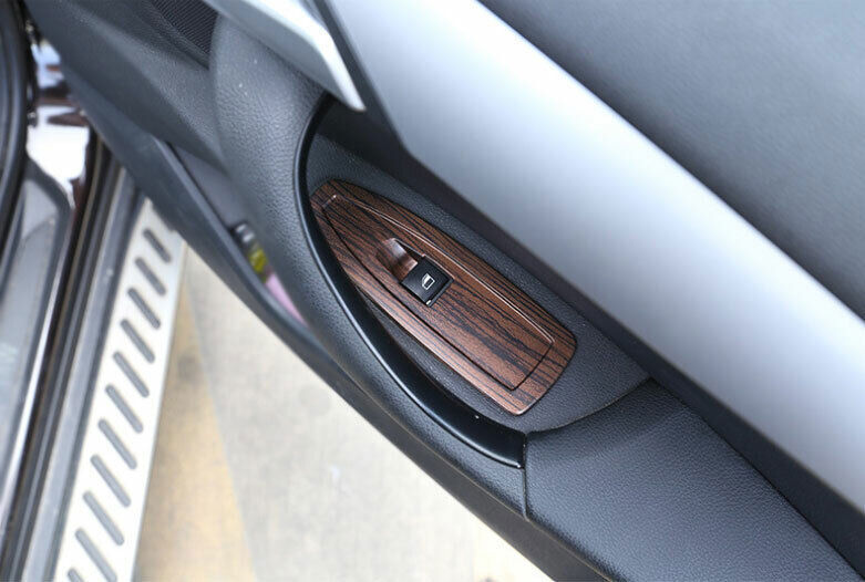 for BMW X1 F48 2016-19 ABS Wood Grain Inner Window Lock Lift Panel Trim Frame 4P