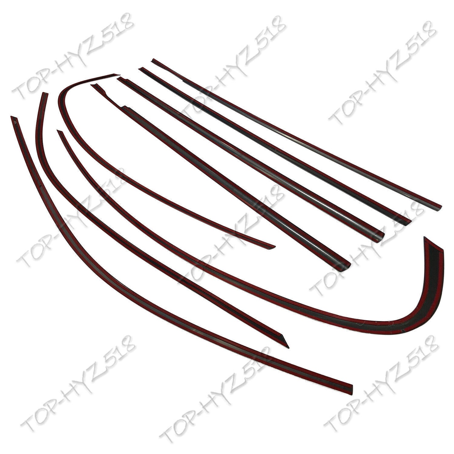 For 5 F10 2013-2014 Gloss Black Window Molding Trim Frame Strips 8P B n