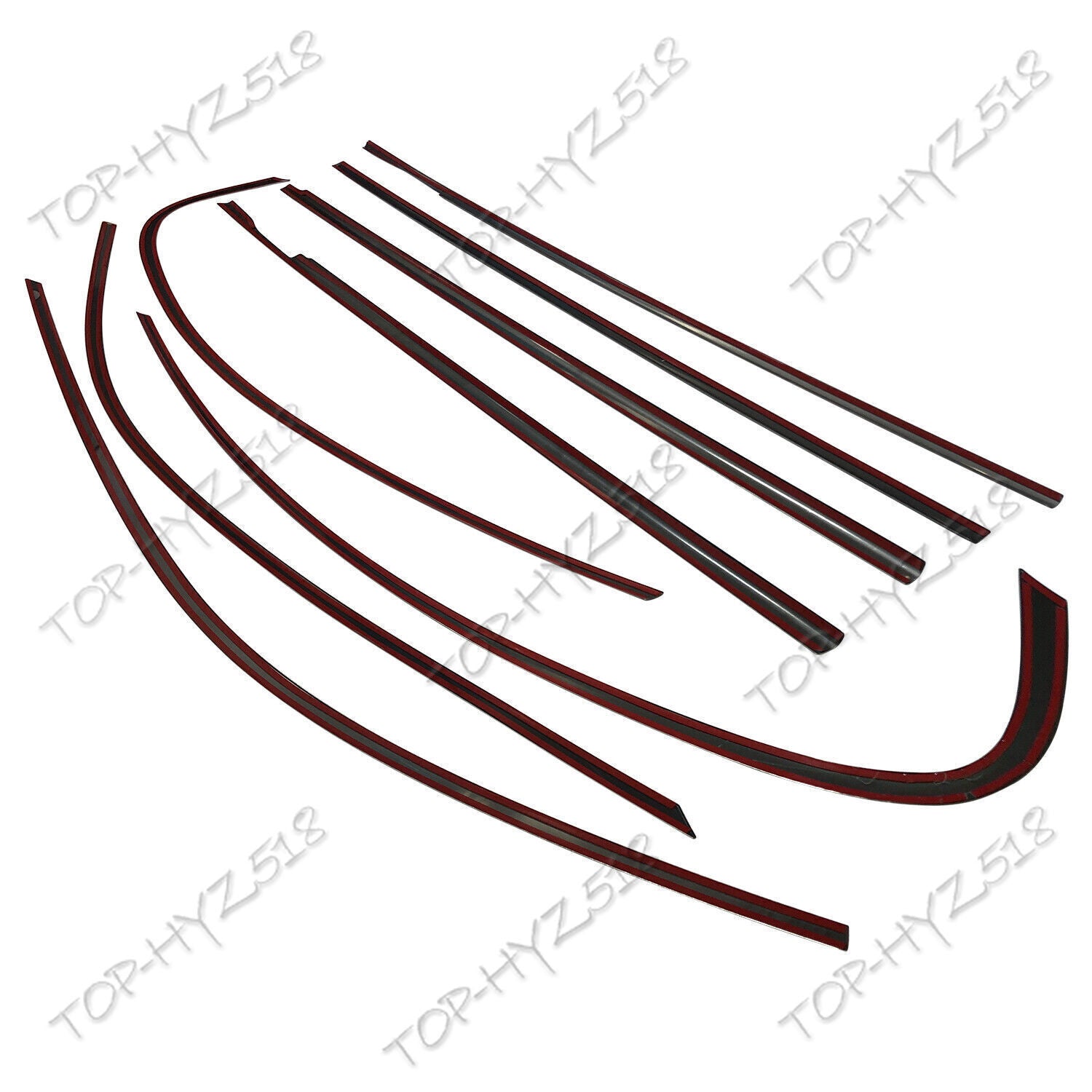 For 5 F10 2013-2014 Gloss Black Window Molding Trim Frame Strips 8P B n