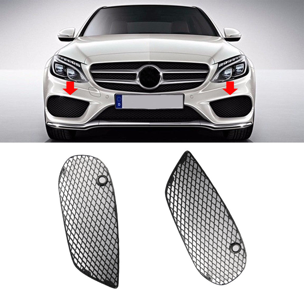 Left Right Bumper Fog Lamp Grille Cover for Mercedes for Benz C300 2015-2016