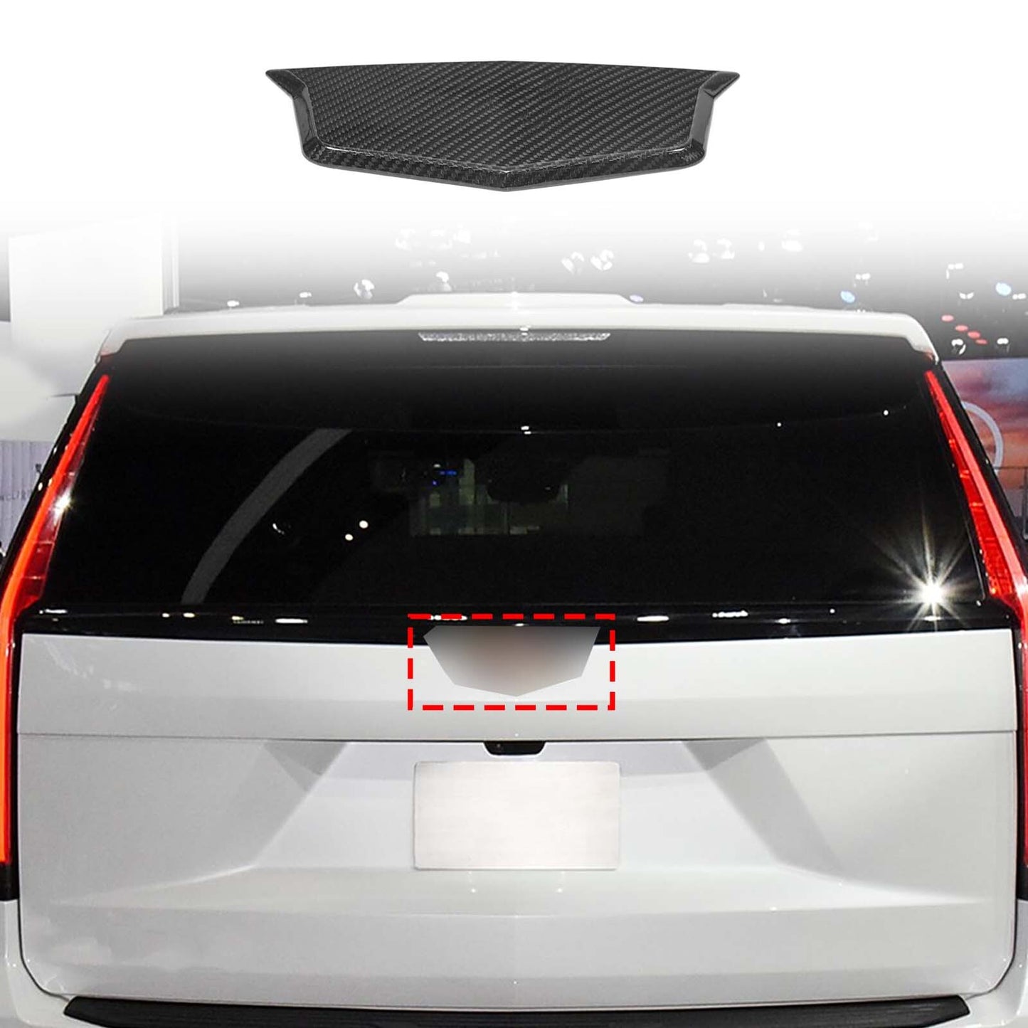 Carbon fiber front and rear logo badge covers for Cadillac for Escalade 2021-2024 n