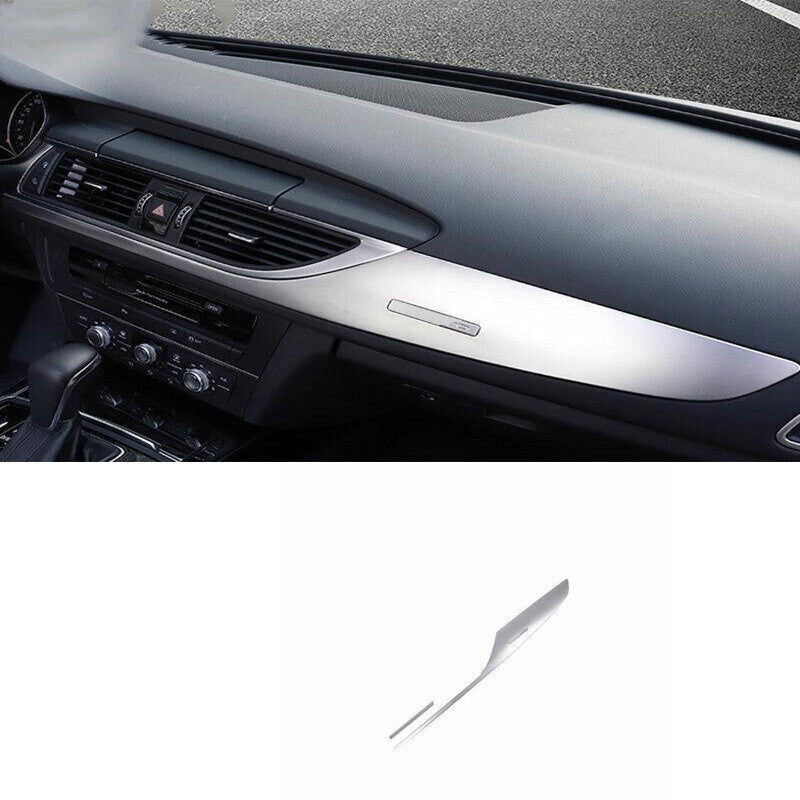 for Audi A6 A7 S6 S7 for Co ~Pilot Dashboard 2012~2018 Strip Cover Trim Silver Steel
