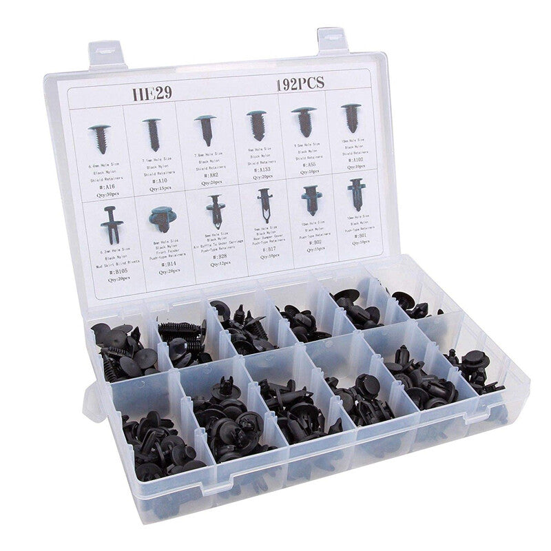 192x Vehicle Body Panel Fixture Rivet Decorative Clamp Fastener Combination Kit - n