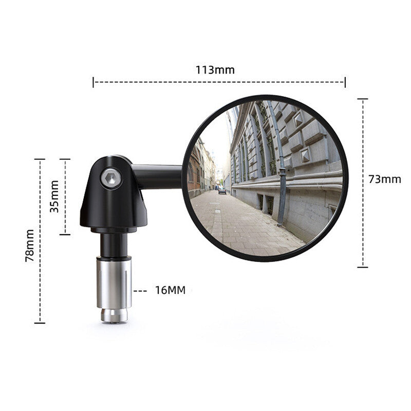 Motorcycle stick end mirror 7/8 inch handlebar stick rearview mirror, adjustable aluminum alloy - n