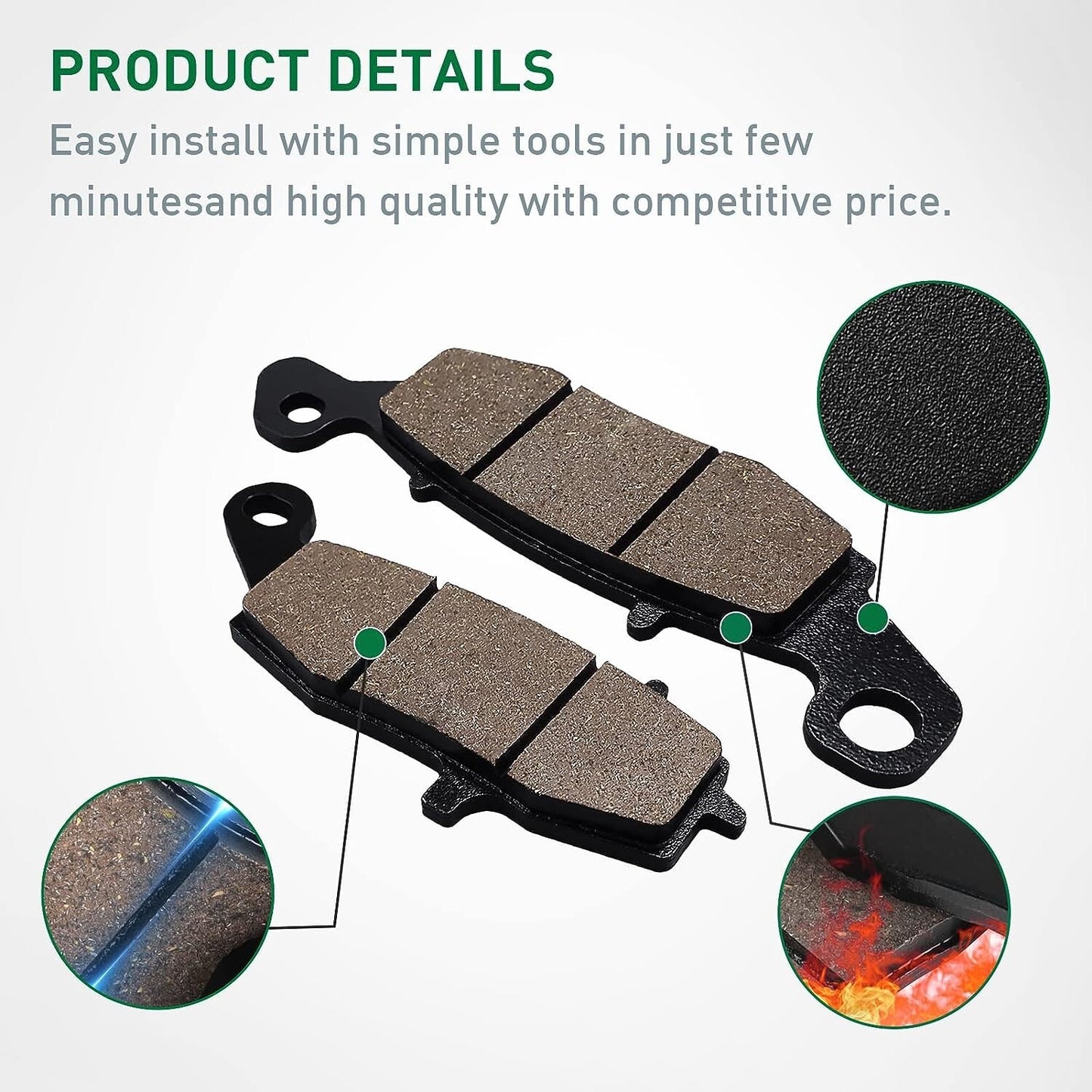Front Rear Brake Pads for Katana 600 1998-2006 SV650 SV 650 1999-2002 GSX750F