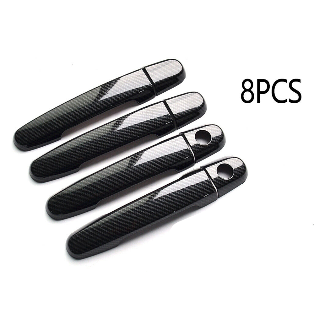For 2003-2013 for Toyota for Corolla Carbon Fiber Style Door Side Handle Cover Trim 4PCS