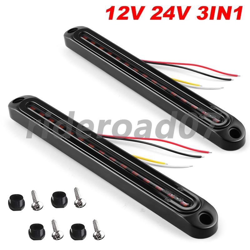 2x LED Truck Sequential Flowing Turn Signal Stop Brake Tail Strip DRL Light Bar