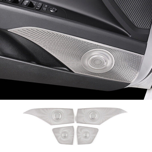 for Hyundai for Elantra 2021-2023 silver Steel Inner Door Speaker Frame Cover Trim