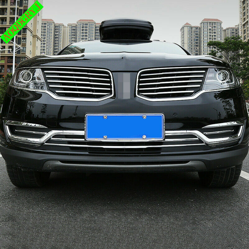 for Lincoln MKX 2015-2018 Chrome Front Bumper Grille Lower Moulding Trim Strips
