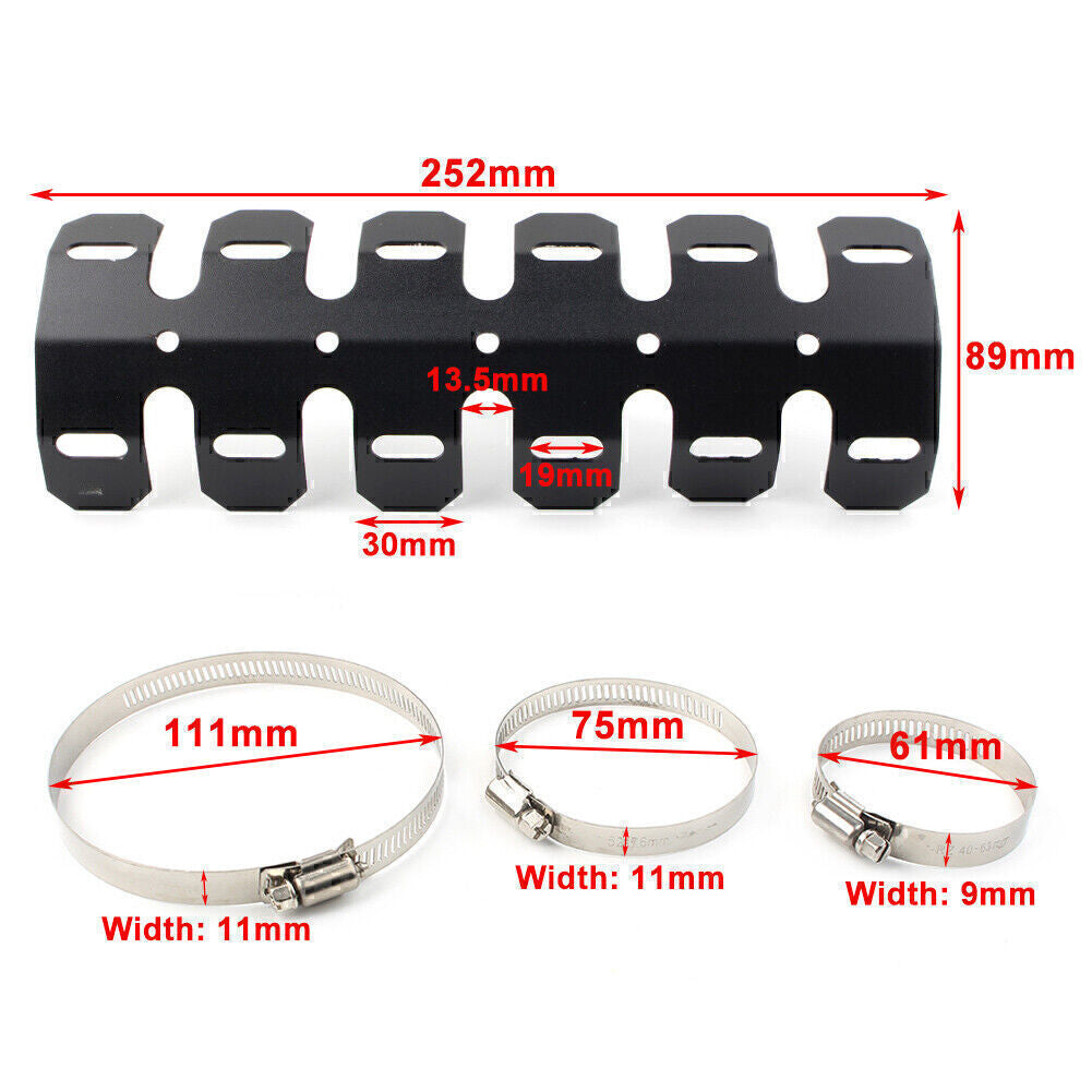 Exhaust Muffler Pipe Heat Shield Cover Heel Guard for Dirt Bike Universal Black Q