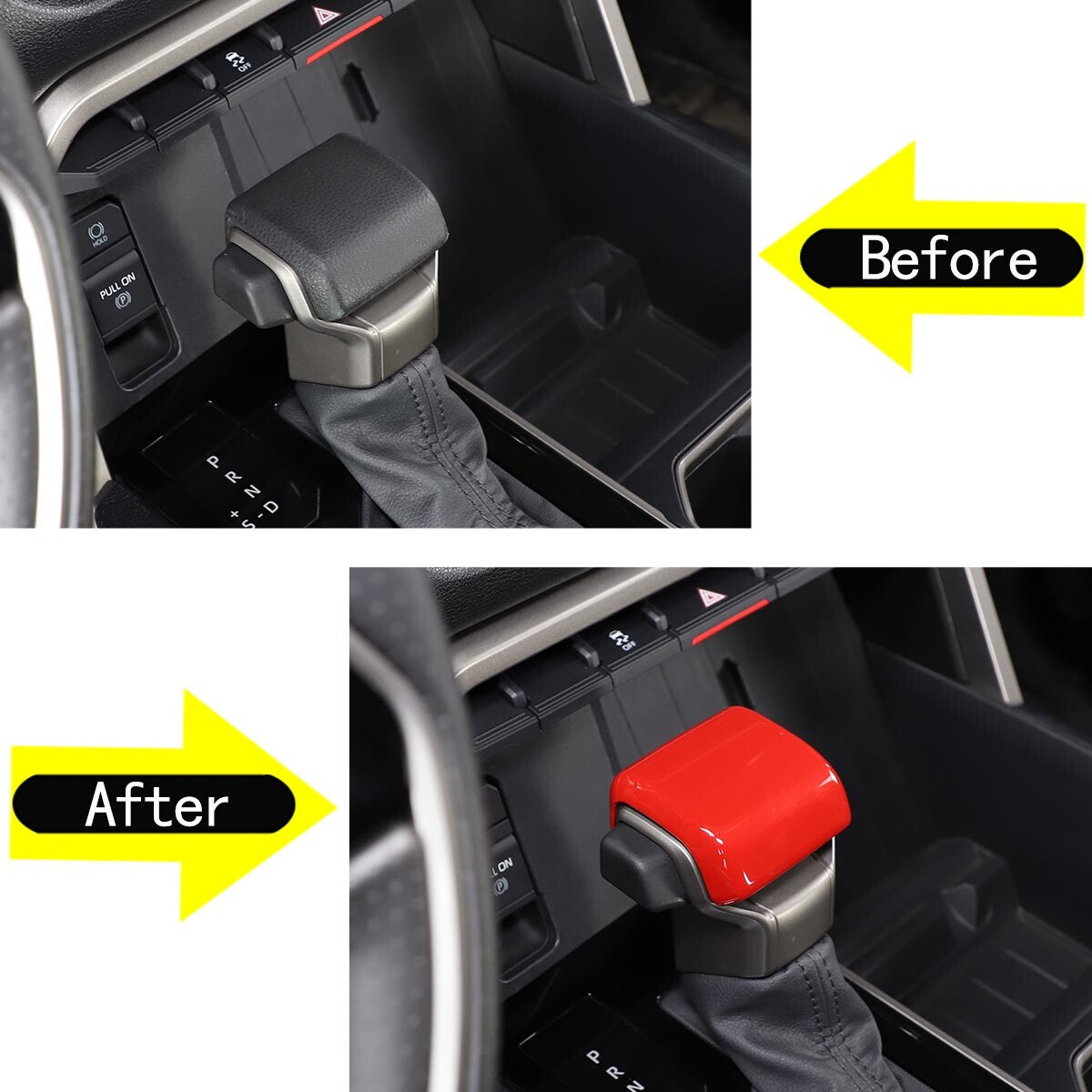 Matte black ABS interior transmission head trim cap for Tundr@ 2022 - 2023- v