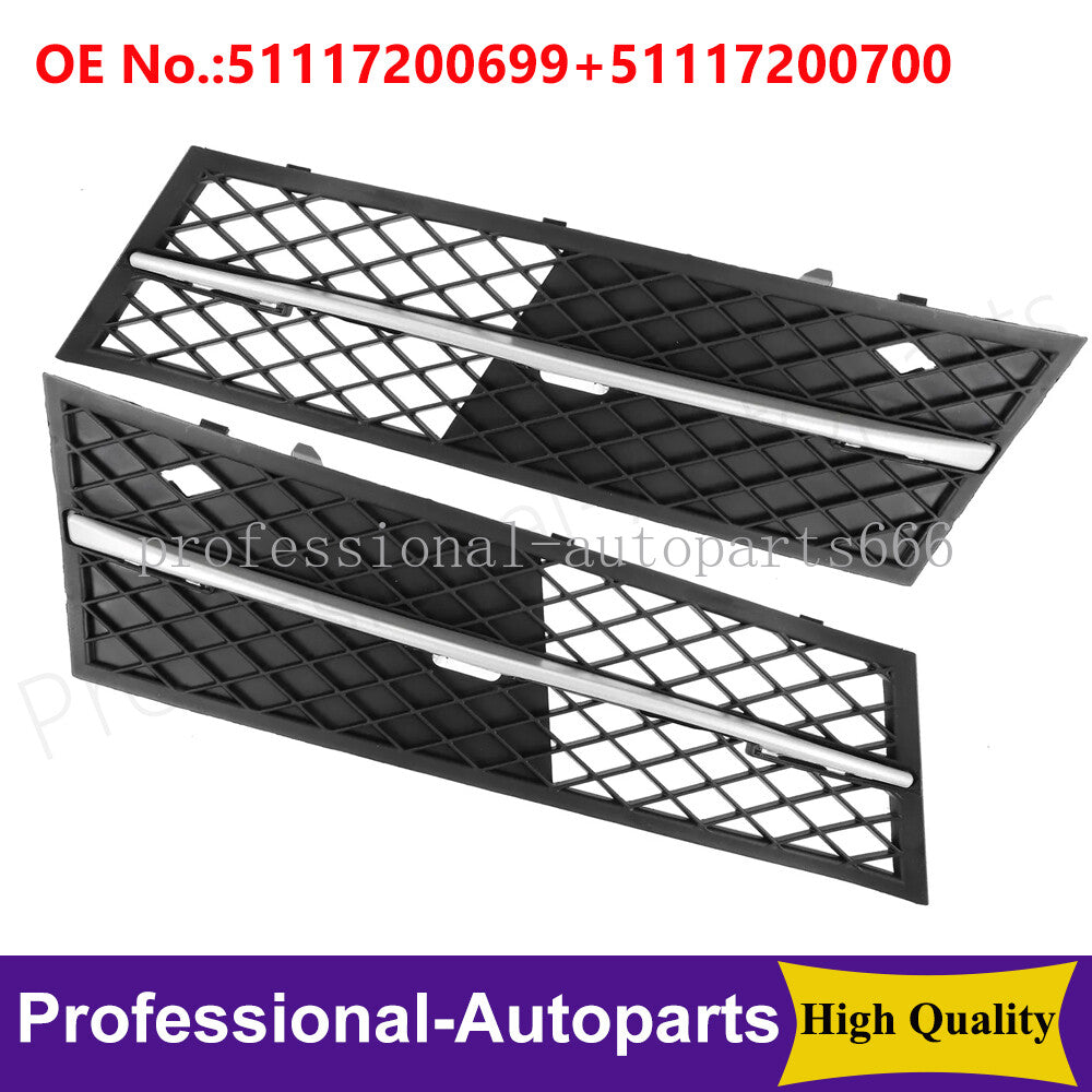 One pair of front fog light grille crash protection covers suitable for BMW F10, F11, 528i, and 535i (11-2013-)