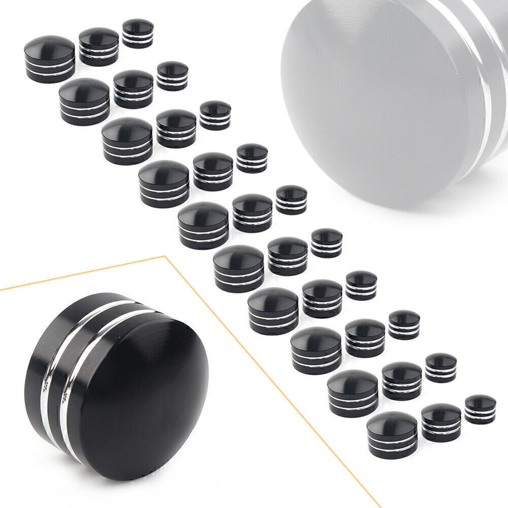 10pcs Black CNC Inner 9mm-13mm Schrauben Motor Bolt Topper Caps Cover for Harley Q