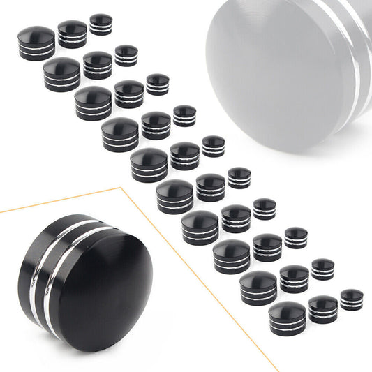 10pcs Black CNC Inner 9mm-13mm Schrauben Motor Bolt Topper Caps Cover for Harley Q