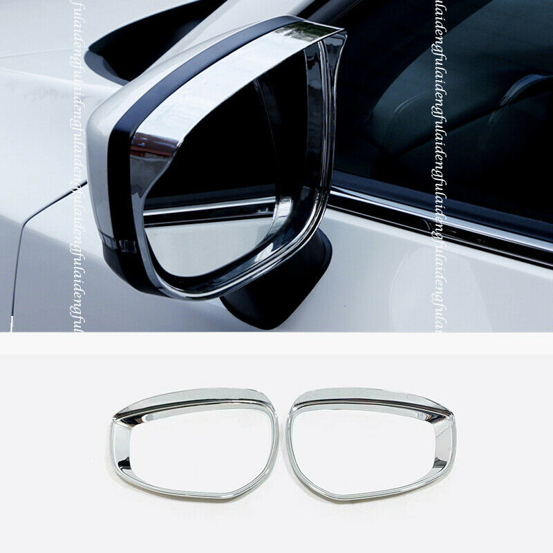 for Mazda CX-30 2020-2022 Chrome Rearview Side Door Mirror Rain Visor Cover Trim
