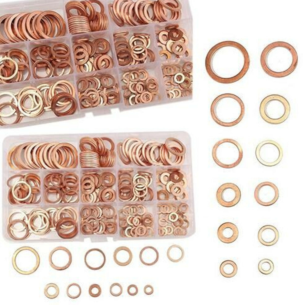 280 Pack - Copper Crush Sealing Banjo Bolt Washers M5-M20 Brake Fastener Gasket