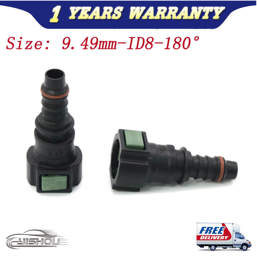 Fuel Line Hose Pipe Quick Release Female Connector 2PCS 9.49mm 9.49 ID8 10x8 180 Q