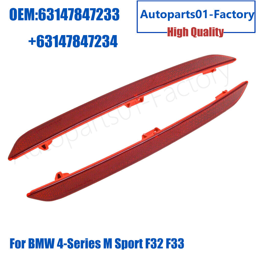 1Pair Left+Right Side Rear Bumper Reflector for BMW 4 Series F32 F36 M sport
