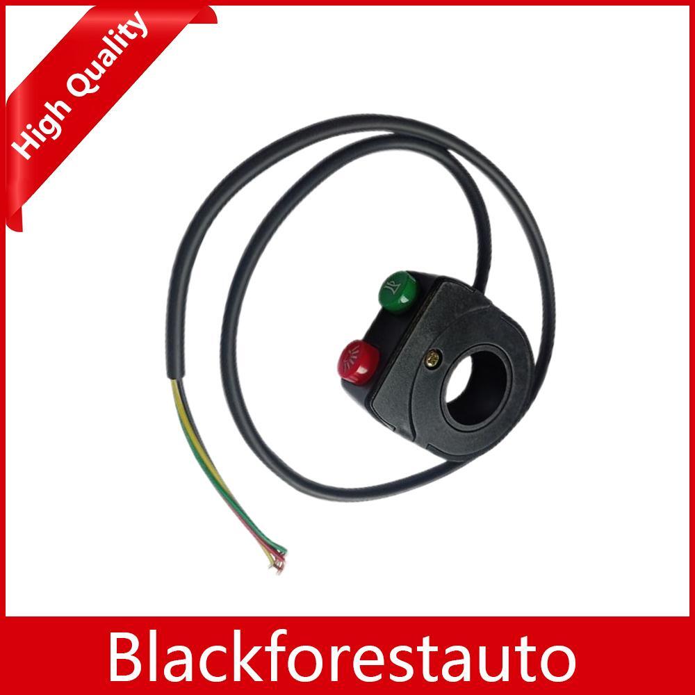 Motorcycle - Handlebar Horn Switch 12V HeadLight Switch Black On-Off Button 7/8 Q
