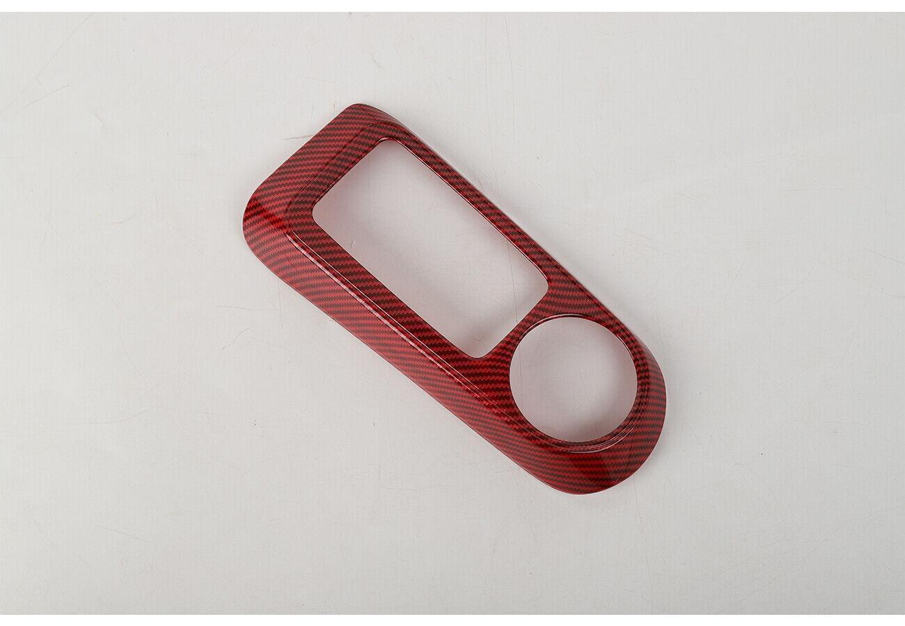 for Ford Bronco 2021-2023 Red Carbon Fiber Gearbox Gear Shift Panel Cover Trim