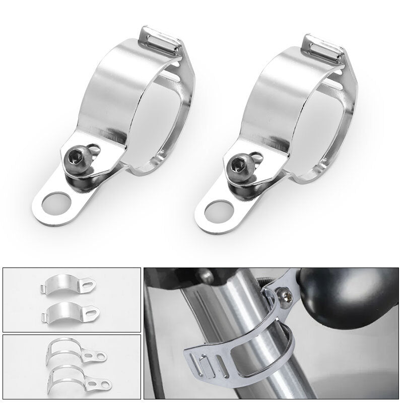 2x Metal Turn Signal Light Mount Bracket for Motorcycle with 35-51mm Front Fork