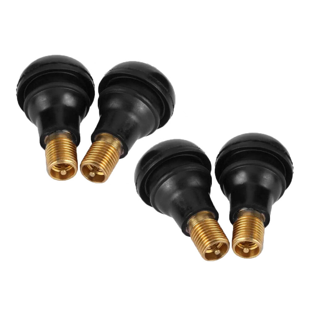 TR412 4x Rubber Short Snap-In Tire Wheel Valve Stems Fits for ATVLawn MowerEtc Q