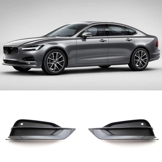 for Volvo S90 2017-2020 Black Front Bumper Fog Light Lamp Cover Trim Replace kit