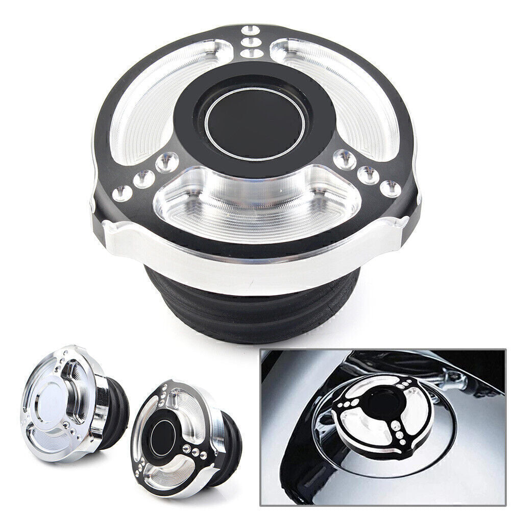 Fuel Gas Tank Cap Cover Fit for Harley Sportster Touring Softail Dyna 1992-2017 Q