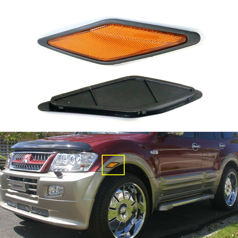 Pair front fender reflectors Lamp LH&RH For Pajero Montero 2000-2003 v