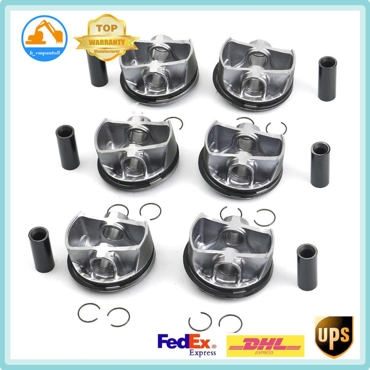 6Pc Pistons Rings Set STD ¦µ96mm for Porsche Macan for Panamera S 4S 970 95B 3.0T V6